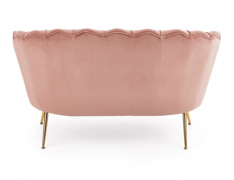 Tapicerowana sofa z oparciem w kształcie muszli Amorinito XL
