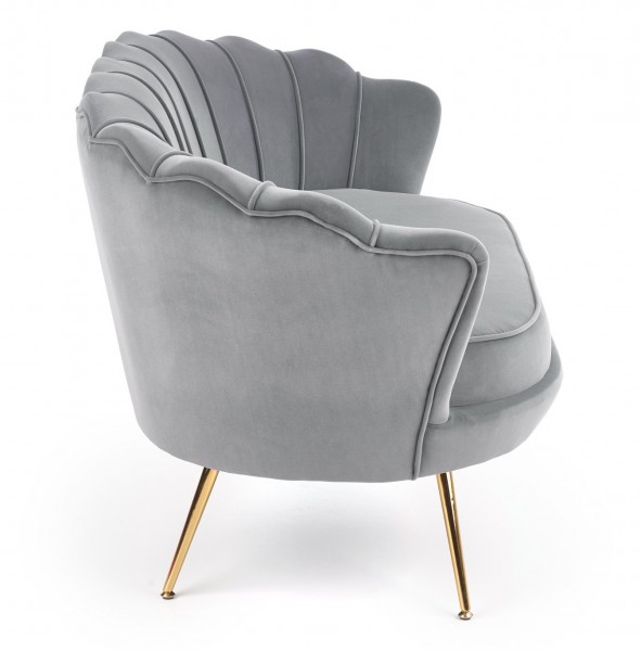 Tapicerowana sofa z oparciem w kształcie muszli Amorinito XL
