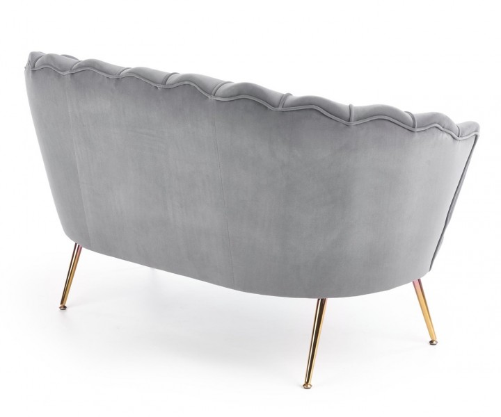 Tapicerowana sofa z oparciem w kształcie muszli Amorinito XL