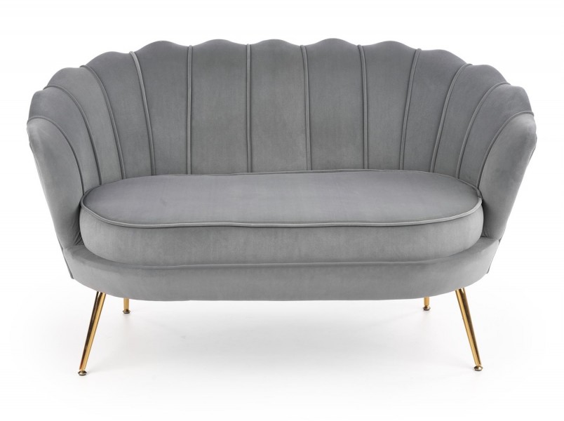 Tapicerowana sofa z oparciem w kształcie muszli Amorinito XL