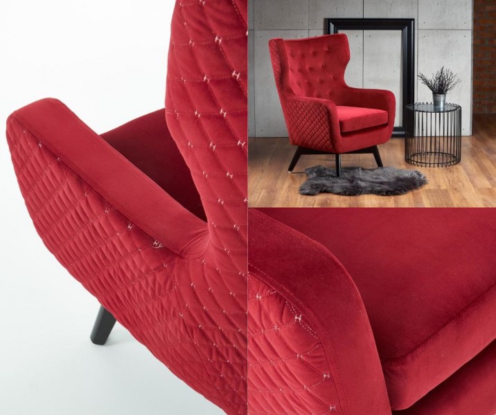 Tapicerowany fotel w stylu glamour Marvel
