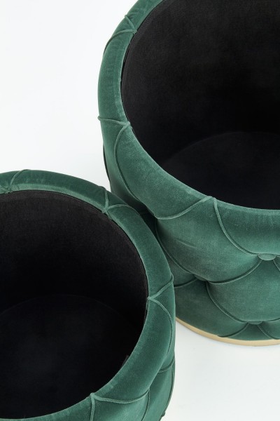 Zestaw 2 puf tapicerowanych tkaniną w stylu glamour Polly