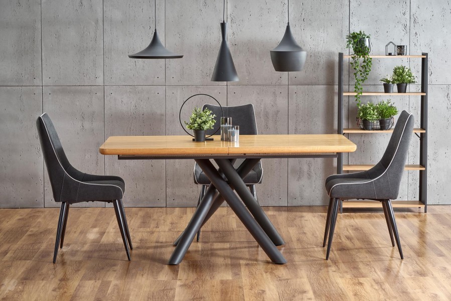 Designerski stół z fornirowanym blatem Derrick