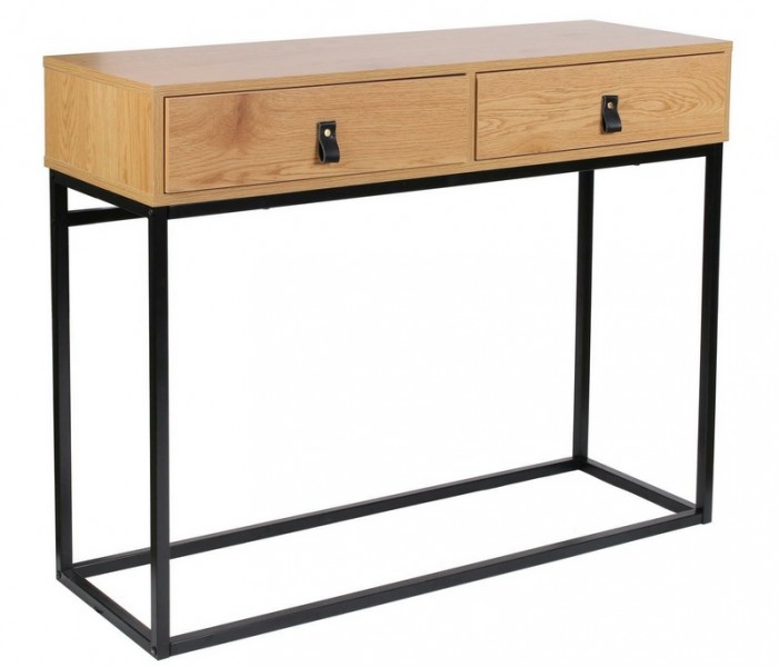 Konsola z dwoma szufladami Abbot w stylu loft