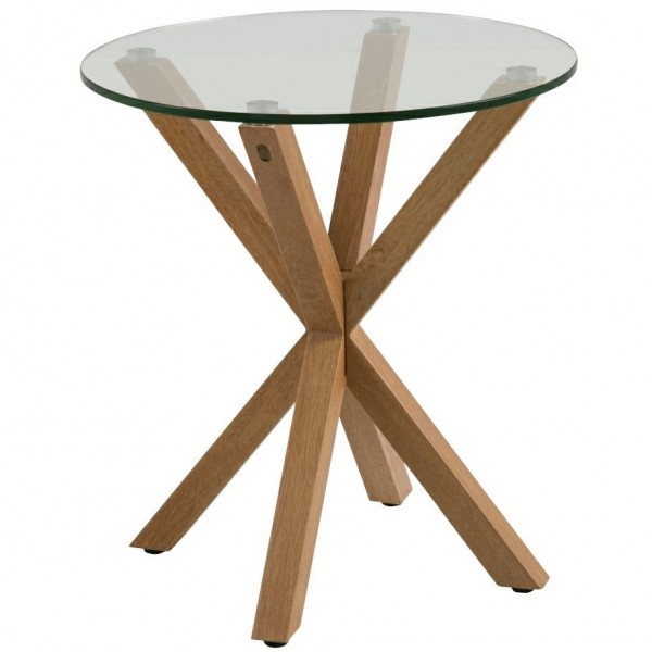 Designerski stolik ze szklanym blatem Heaven naturalny