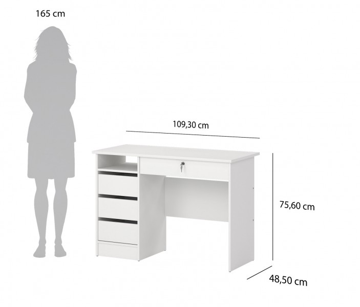 Biurko z szufladami Function 4S biały