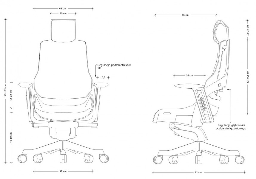 Fotel ergonomiczny Wau, zgodny z normą BHP, biały / tkanina BL418
