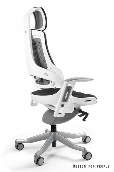 Fotel ergonomiczny Wau, zgodny z normą BHP, biały / tkanina BL418