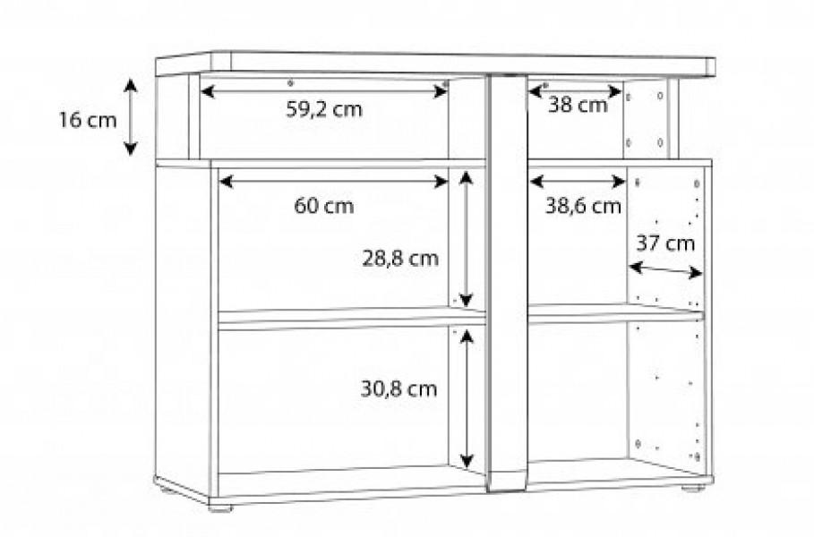 Komoda pokojowa z szafkami Tuluza 221