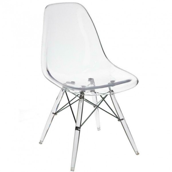 Transparentne krzesło bez podłokietników P016 Clear