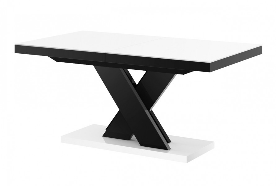 Nowoczesny stół z białym blatem na czarnej nodze Xenon Lux