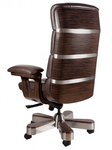 Designerski fotel gabinetowy ze skóry naturalnej Lord