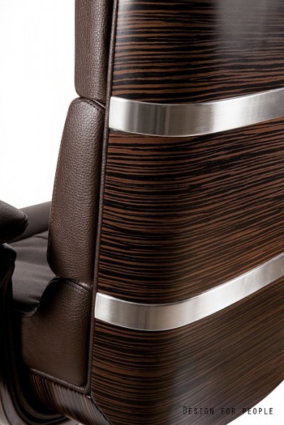 Designerski fotel gabinetowy ze skóry naturalnej Lord
