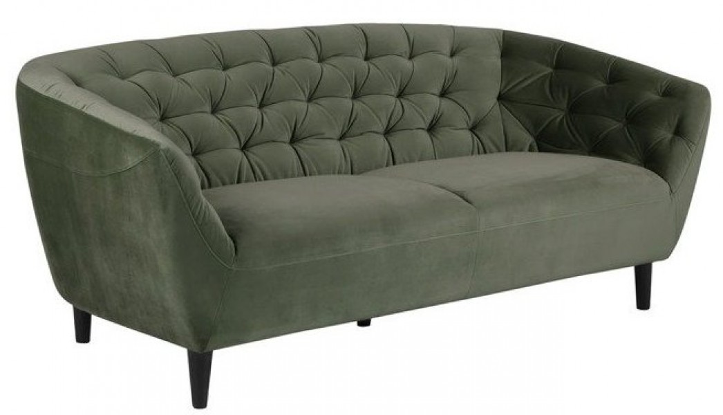 Trzyosobowa kanapa pikowana z weluru Ria VIC w stylu glamour
