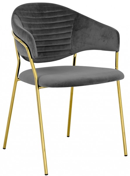 Welurowe krzesło na złotej podstawie Naomi