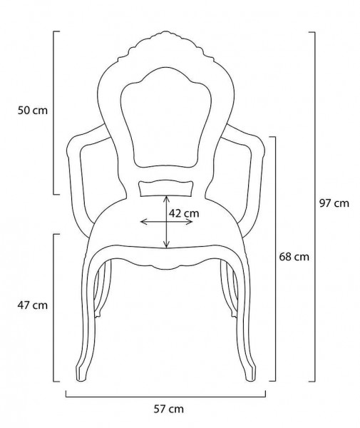 Stylizowane krzesło z tworzywa z podłokietnikami King Arm