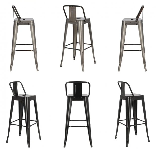 Metalowy hoker barowy Paris 75 short back