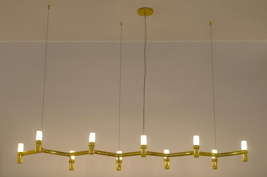 Szeroka lampa wisząca ze szklanymi kloszami Atomic Long