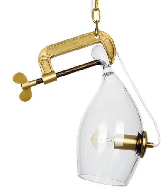 Oryginalna lampa wisząca ze szklanym kloszem Vice
