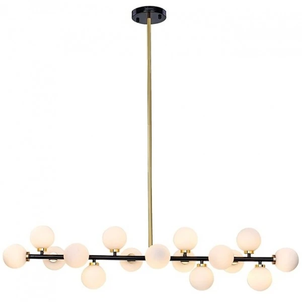 Szeroka lampa wisząca Cosmo Level M Black z kulistymi kloszami