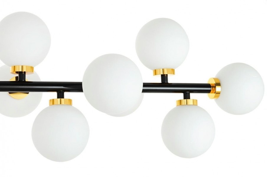 Szeroka lampa wisząca Cosmo Level M Black z kulistymi kloszami