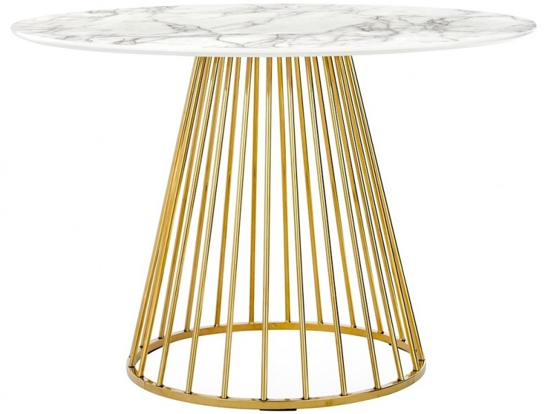 Stół na drucianej podstawie Glam Marble 110 imitacja marmuru