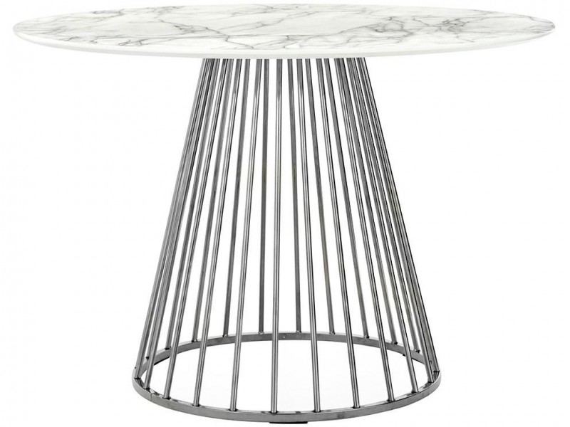 Stół na drucianej podstawie Glam Marble 110 imitacja marmuru