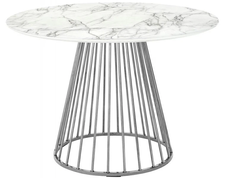 Stół na drucianej podstawie Glam Marble 110 imitacja marmuru