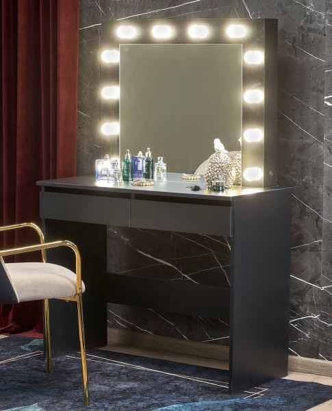 Toaletka z lustrem i oświetleniem LED Hollywood