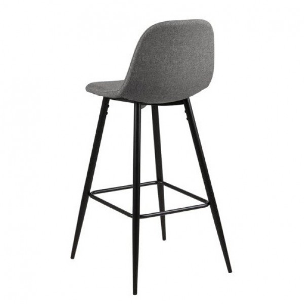 Stołek barowy na metalowych nogach Wilma light grey