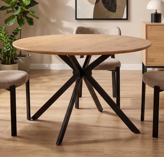 Loftowy stół na designerskiej podstawie Aster