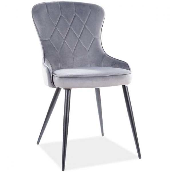 Pikowane krzesło z niskimi podłokietnikami Lotus Velvet