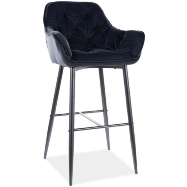 Wysoki hoker z kubełkowym siedziskiem pikowanym Cherry H-1 Velvet