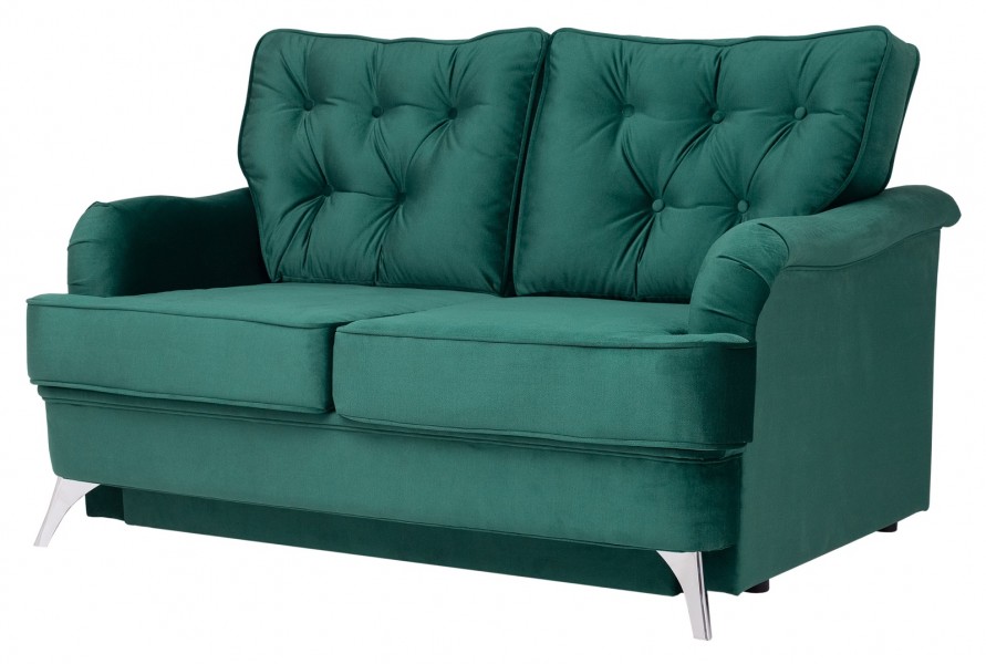 Tapicerowana sofa 2-osobowa z pikowanymi poduszkami Sissi
