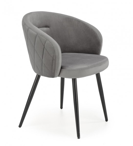 Velvetowy fotel do jadalni z podłokietnikami K430