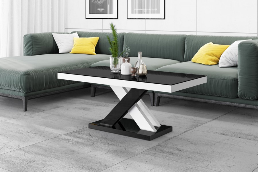 Designerska ława nierozkładana Xenon Lux Mini w wysokim połysku