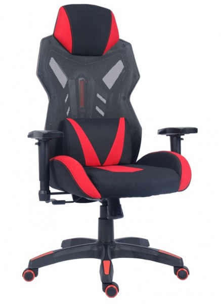 Regulowany fotel dla gracza Dynamiq V17 czarno-czerwony