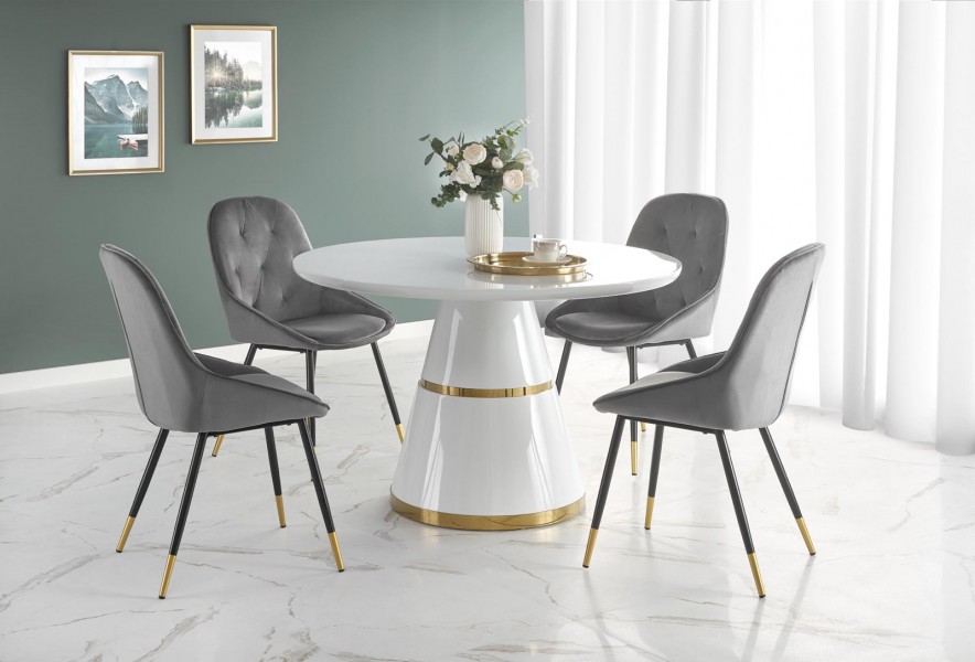 Okrągły stół lakierowany w stylu glamur Vegas