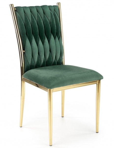 Velvetowe krzesło glamour na złotym stelażu K436