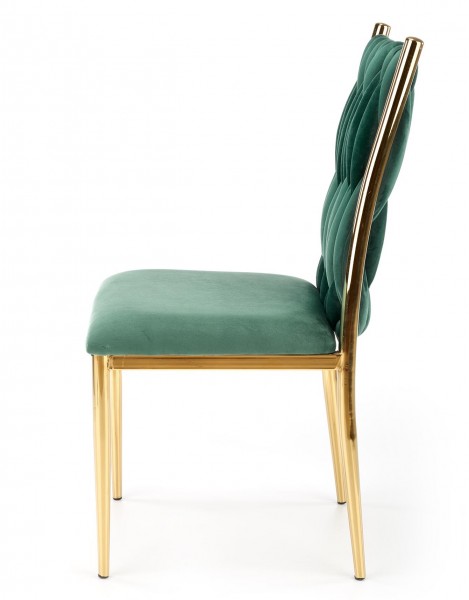 Velvetowe krzesło glamour na złotym stelażu K436