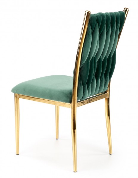 Velvetowe krzesło glamour na złotym stelażu K436