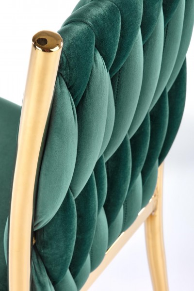 Velvetowe krzesło glamour na złotym stelażu K436