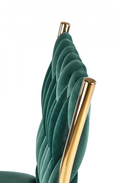 Velvetowe krzesło glamour na złotym stelażu K436