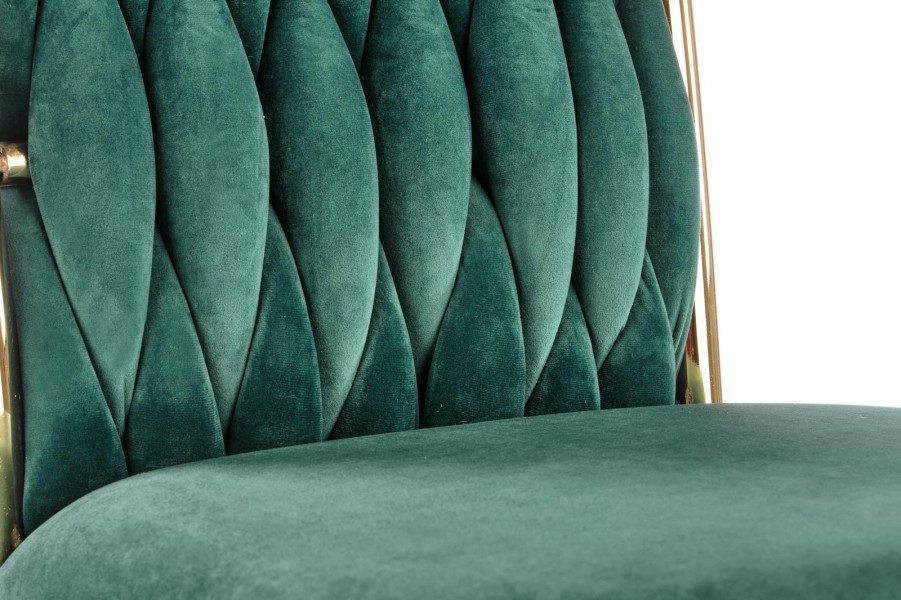 Velvetowe krzesło glamour na złotym stelażu K436