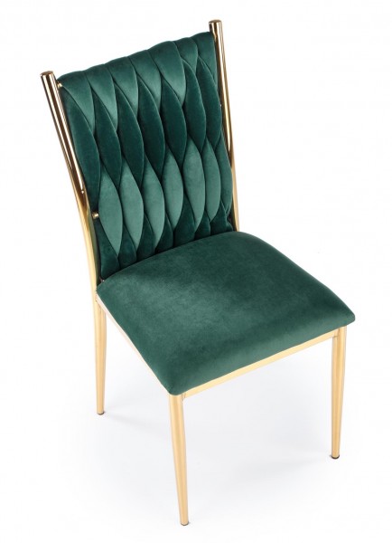 Velvetowe krzesło glamour na złotym stelażu K436