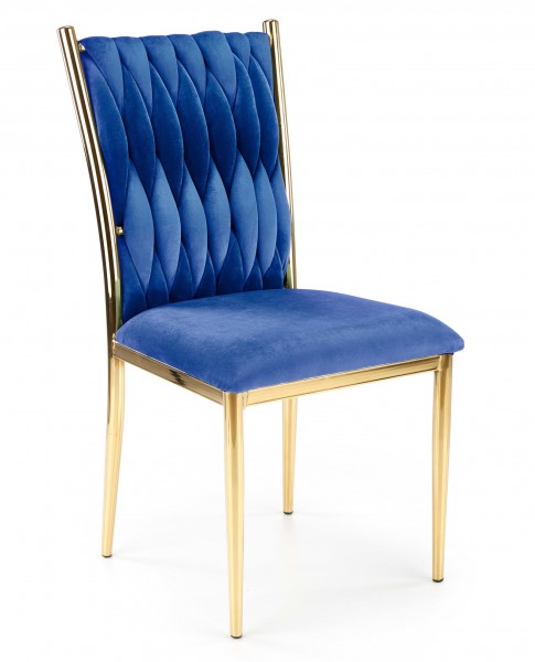Velvetowe krzesło glamour na złotym stelażu K436