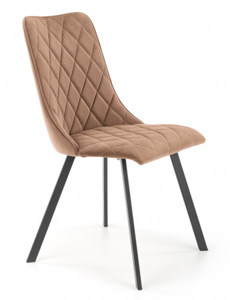 Pikowane krzesło do jadalni z tkaniny velvet K450