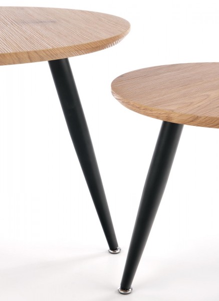 Komplet dwóch stolików kawowych w stylu loft Mentona 2