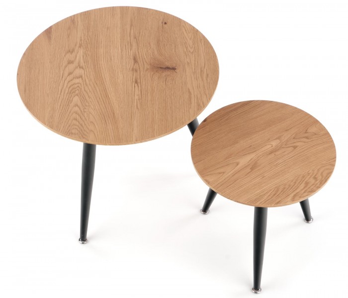 Komplet dwóch stolików kawowych w stylu loft Mentona 2