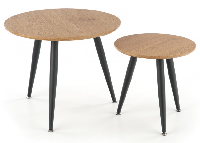 Komplet dwóch stolików kawowych w stylu loft Mentona 2